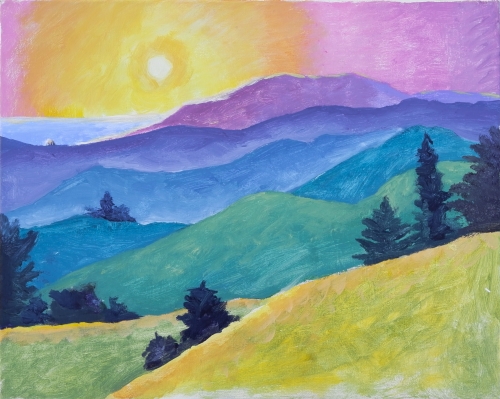 A Sunset over the Hills paint nite project by Yaymaker