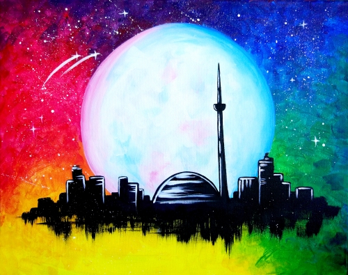A Super Moon Toronto paint nite project by Yaymaker