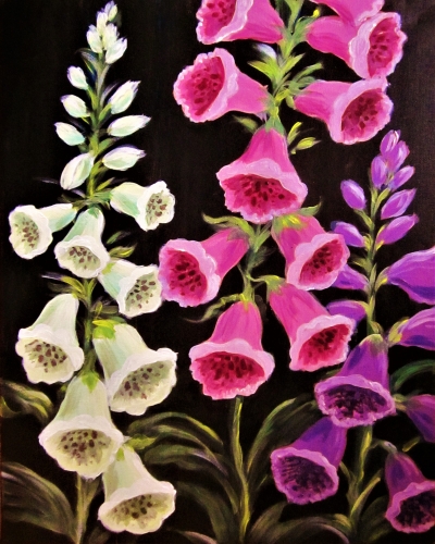 A Fanciful Foxgloves paint nite project by Yaymaker