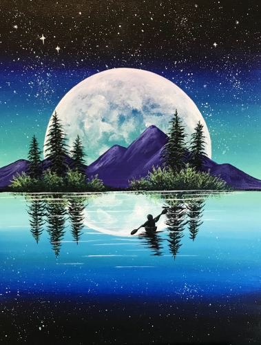 Paint Nite Moonshine Mountains with SuperTeam Paint Nite