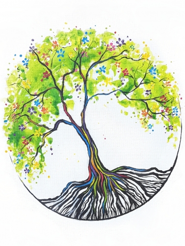 A Rainbow Tree of Life II paint nite project by Yaymaker