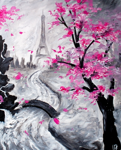 A Pink In Paris paint nite project by Yaymaker
