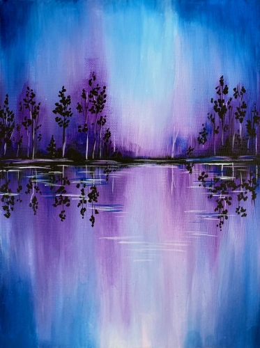 A Purple Lake Silhouette paint nite project by Yaymaker