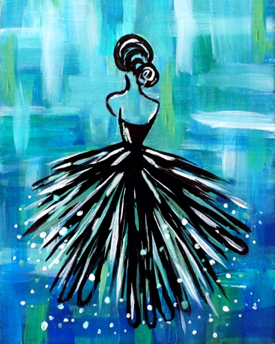 A Lady en Teal paint nite project by Yaymaker