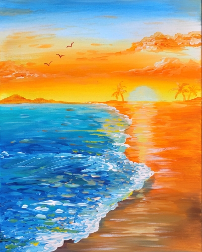 A Tangerine Sunset paint nite project by Yaymaker