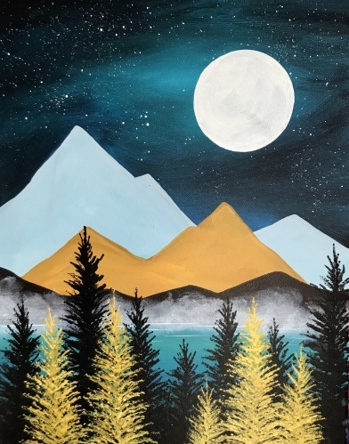 A Golden Forest Nightfall paint nite project by Yaymaker