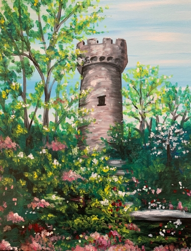 A Tower in the Trees paint nite project by Yaymaker