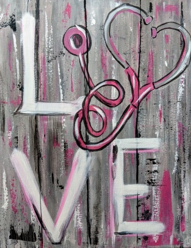 A Love Nurses paint nite project by Yaymaker