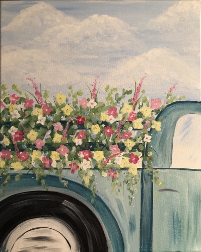 A Flowering Old Truck paint nite project by Yaymaker