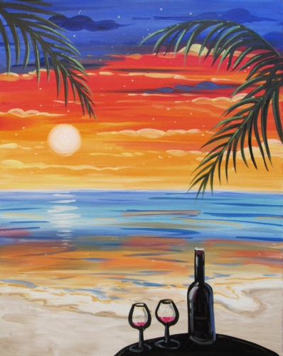 A Wining at the Beach paint nite project by Yaymaker