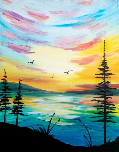 A Sunrise on the Water II paint nite project by Yaymaker