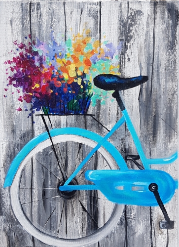 A Blooming Bicycle paint nite project by Yaymaker