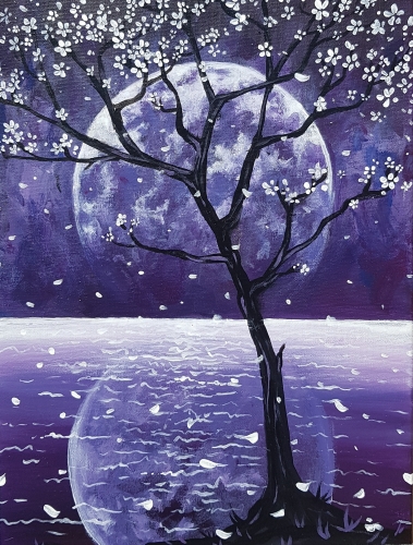 A Full Moon Reflection II paint nite project by Yaymaker