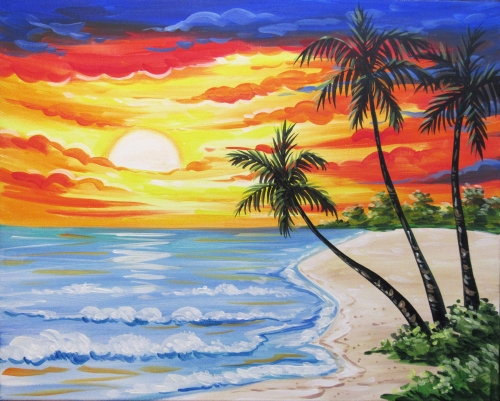 A Beach Ecstasy paint nite project by Yaymaker