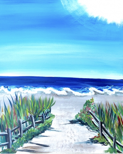 A Jersey Shore Beach paint nite project by Yaymaker