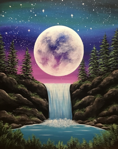 A Moonlight Falls paint nite project by Yaymaker