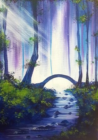 A Fairy River Bridge paint nite project by Yaymaker