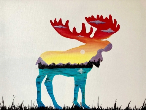 A Moosing Around Canda paint nite project by Yaymaker