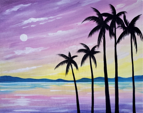 A Pastel Palms paint nite project by Yaymaker