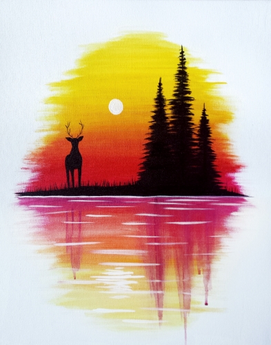 A Deer at Dusk paint nite project by Yaymaker