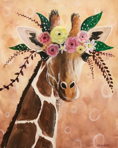 A Giraffe Gala paint nite project by Yaymaker