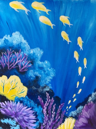 A Coral Reef in Motion paint nite project by Yaymaker