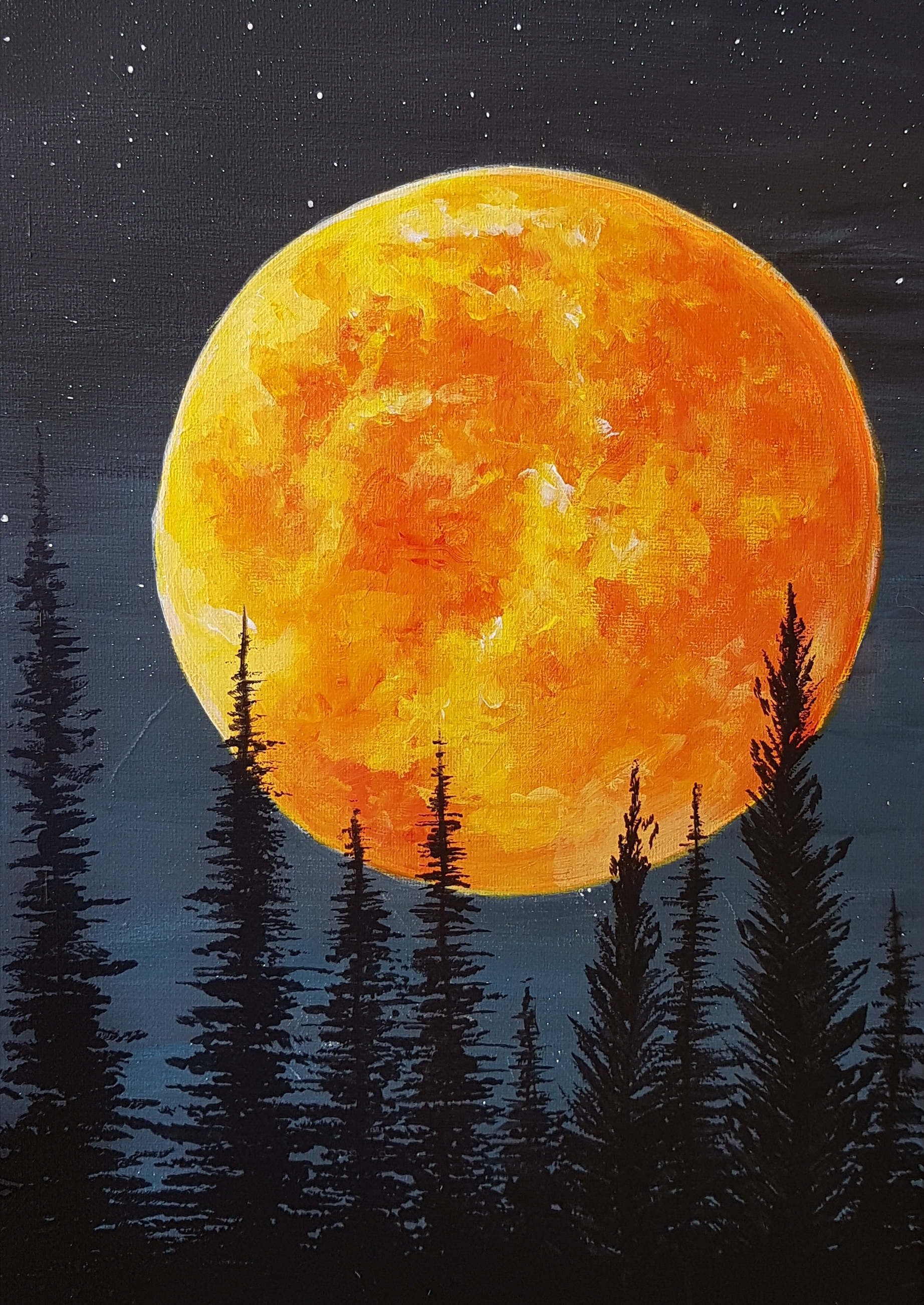 A Blood Moon Rising paint nite project by Yaymaker