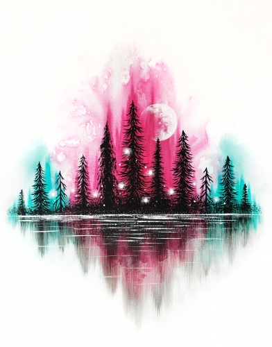 A Mystic Forest Reflection paint nite project by Yaymaker