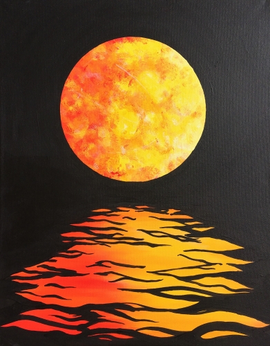 A Fire Moon Reflection paint nite project by Yaymaker