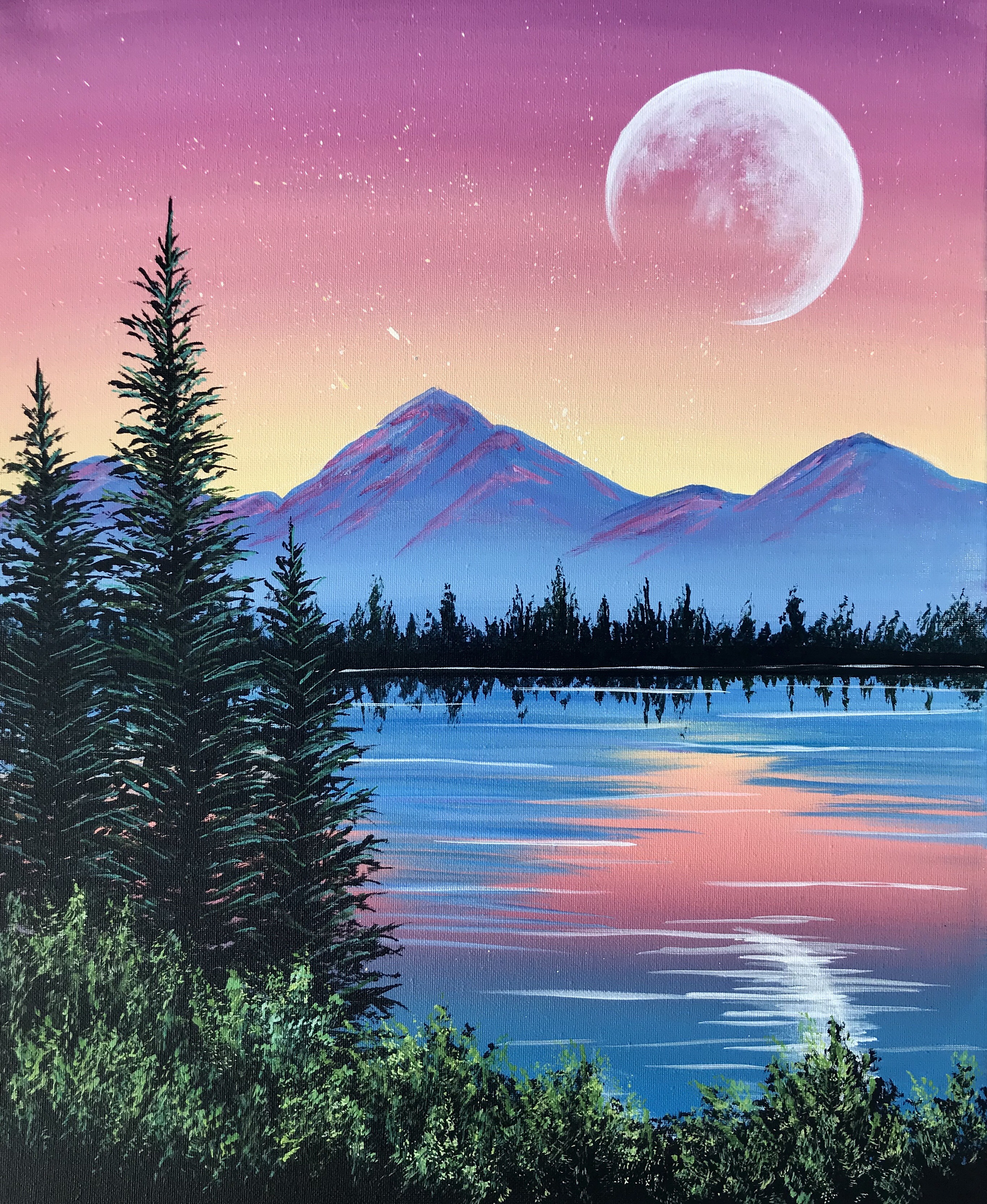 Peaceful Pine Lake with Wendy Anderson Paint Nite On Demand