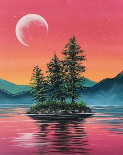A Summer Sunset Island paint nite project by Yaymaker