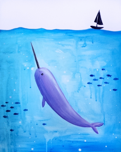 A Nora Narwhal paint nite project by Yaymaker