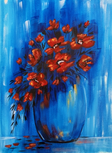 A Poppy Bouquet paint nite project by Yaymaker