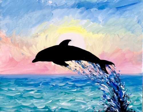 A Summer Dolphin Dreams paint nite project by Yaymaker