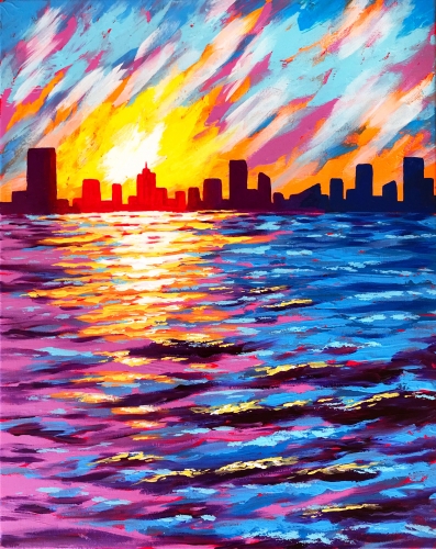 A City On The Water paint nite project by Yaymaker