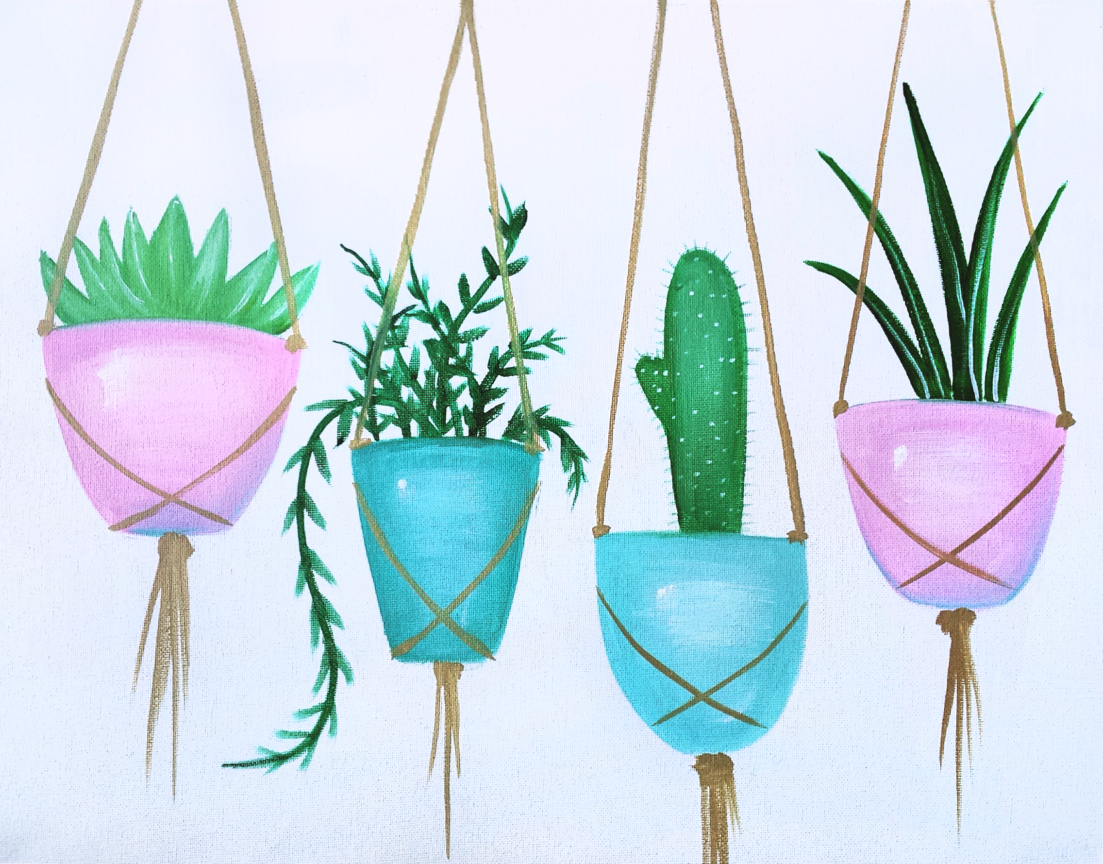 A Hanging Succulents paint nite project by Yaymaker