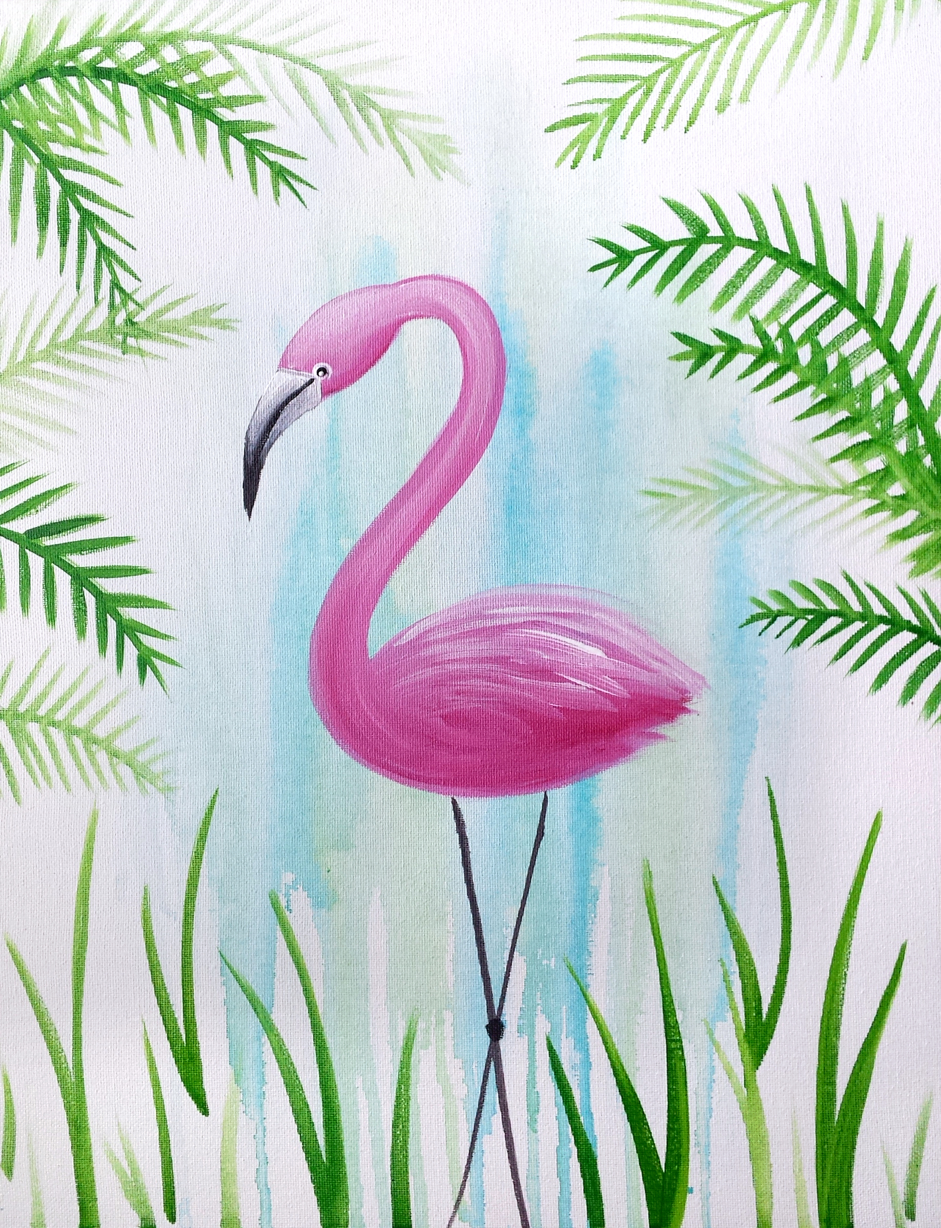 A Flora Flamingo paint nite project by Yaymaker