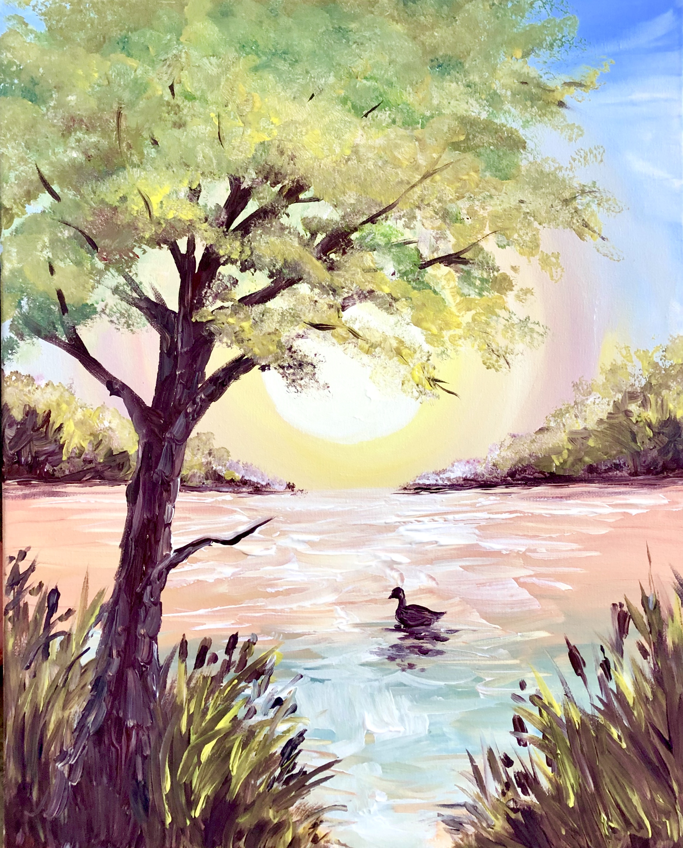 A Delightful Duck Pond paint nite project by Yaymaker