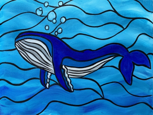 A Mosaic Whale paint nite project by Yaymaker