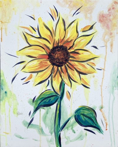 A Sunflower Splat paint nite project by Yaymaker