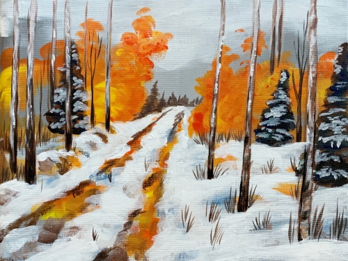 A Autumn Rustic Road paint nite project by Yaymaker