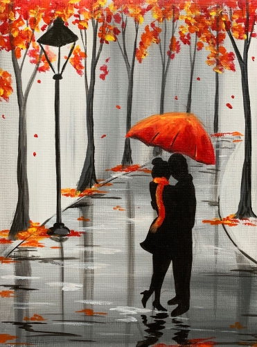 A Rainy Autumn Lovers paint nite project by Yaymaker