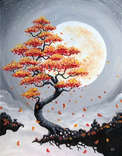 A Harvest Moon Bonsai paint nite project by Yaymaker