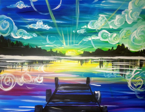 A Here Comes the Sunset paint nite project by Yaymaker