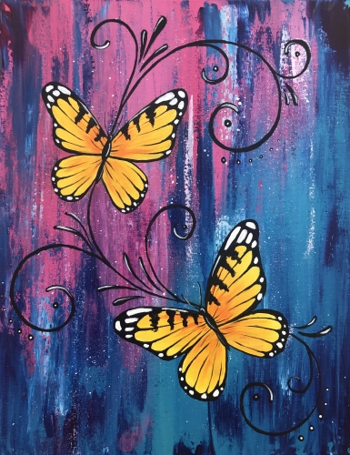 A Yellow Butterfly Dream paint nite project by Yaymaker