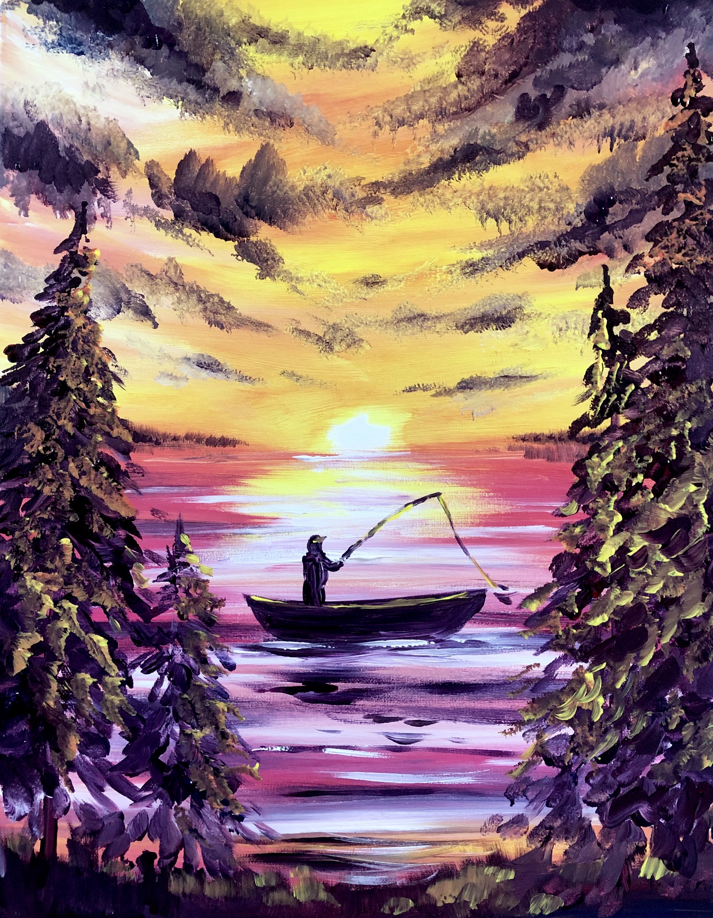 A A Fine Time to Fish paint nite project by Yaymaker