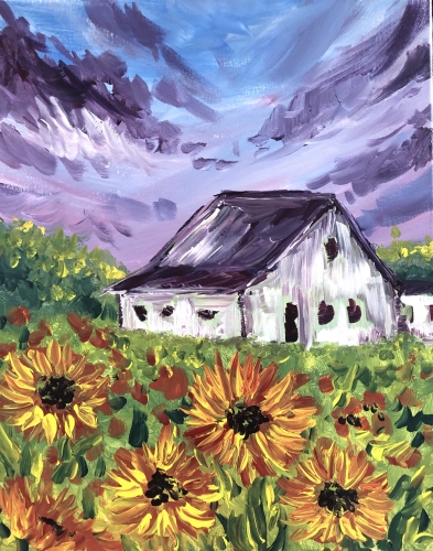 A Sunflower Farm II paint nite project by Yaymaker