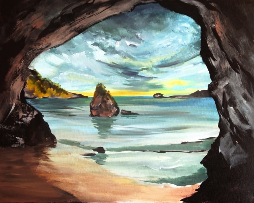 A New Zealands Rocky Cove paint nite project by Yaymaker