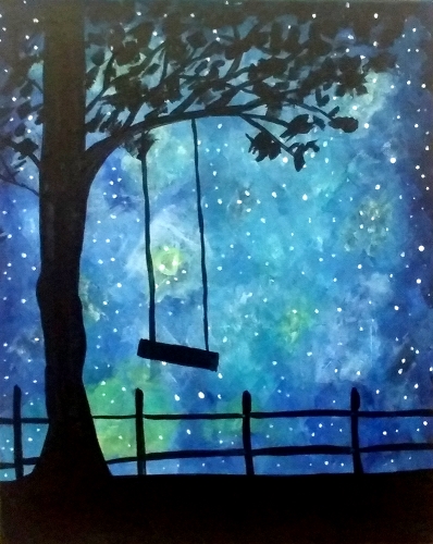 A Rope Swing Galaxy paint nite project by Yaymaker