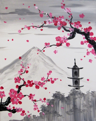 A Blossoms Over The Pagoda paint nite project by Yaymaker
